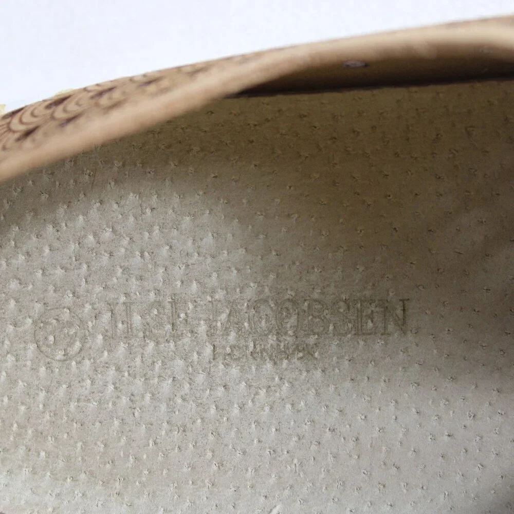 Ilse Jacobsen Hornbaek Latte Laser Cut Tulip Platform Slip-On, SZ 39 (US 8.5-9)